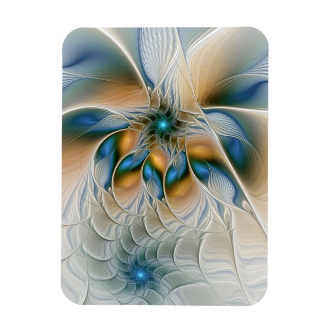 Imán Arte fractal de fantasía abstracta y elevada con a (Vertical)