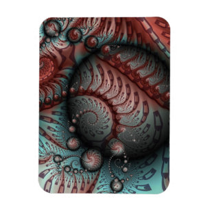 Imán Arte fractal de fantasía vívida abstracta marrón a