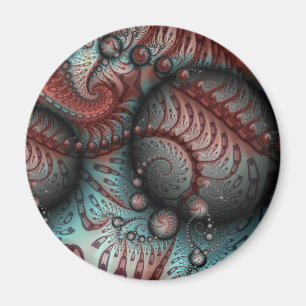 Imán Arte fractal de fantasía vívida abstracta marrón a