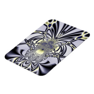Imán Arte fractal de geometría sagrada de Iris Púrpura