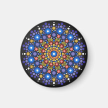 Arte Fractal Floral Dotado Retro Mandala