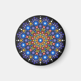 Imán Arte Fractal Floral Dotado Retro Mandala