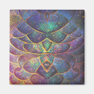 Imán Arte fractal genial de escamas de dragón abstracto