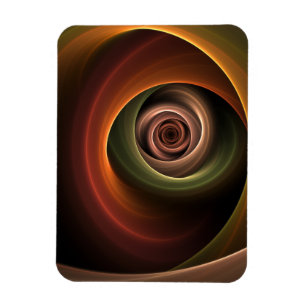 Imán Arte fractal moderno de colores cálidos abstracto