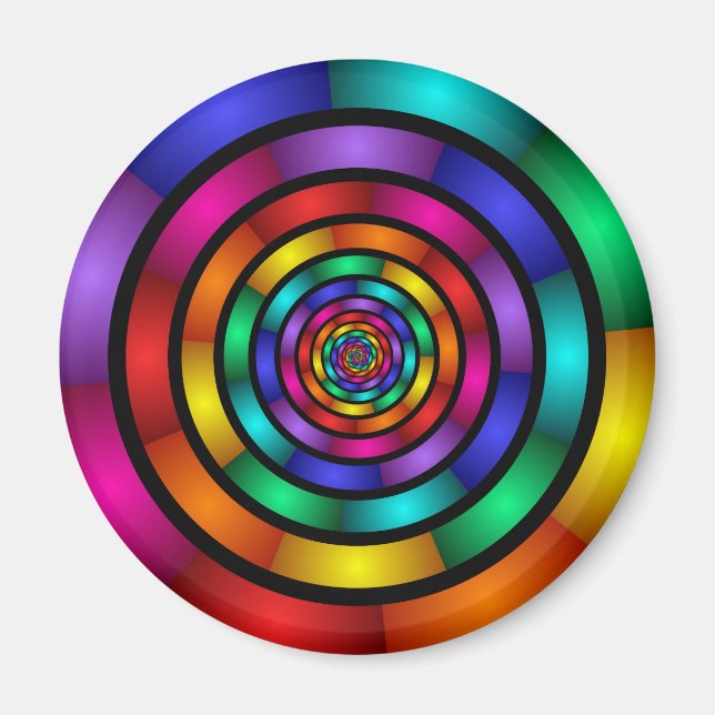 Imán Arte fractal moderno y psicodélico (Frente)