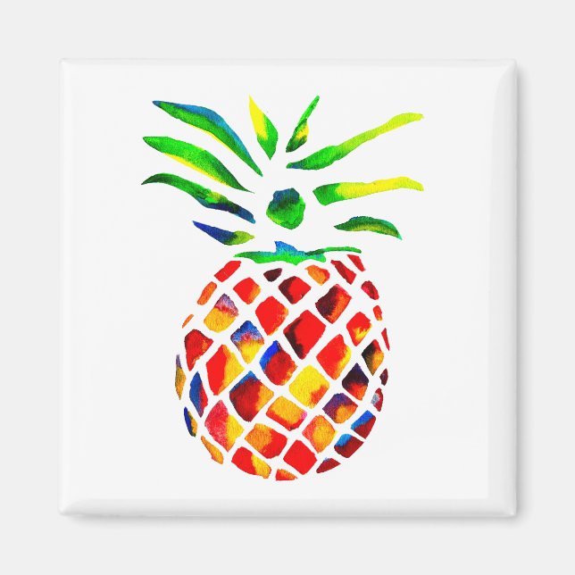 Imán Arte funky de piña (Frente)