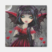 Arte Gótico de Hada Vampiro Corazón Rojo Lindo Ojo