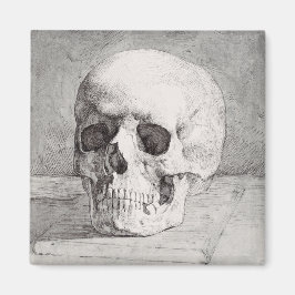 Imán Arte gráfico de cráneo: diseño de tinta minimalist