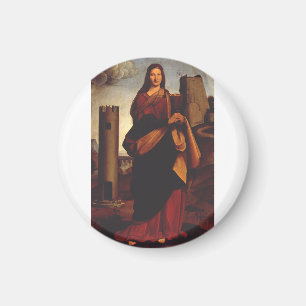 Imán Arte gráfico de icono sagrado de Santa Bárbara