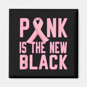 Imán Arte gráfico del cáncer de seno rosa nuevo negro