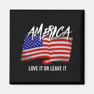 Imán Arte Gráfico Patriótico de la Bandera Americana de