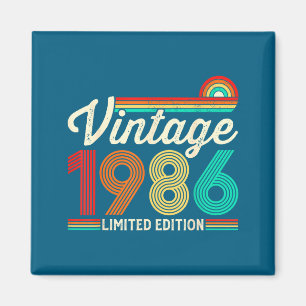 Imán Arte Gráfico Vintage de 40 Años de Antigüedad 1986