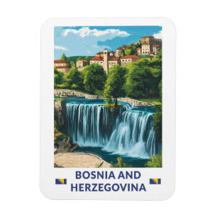 Imán Arte Ilustracion Jajce de Bosnia y Herzegovina