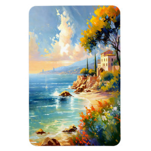 Imán Arte impresionista de la Costa Mediterránea ilumin