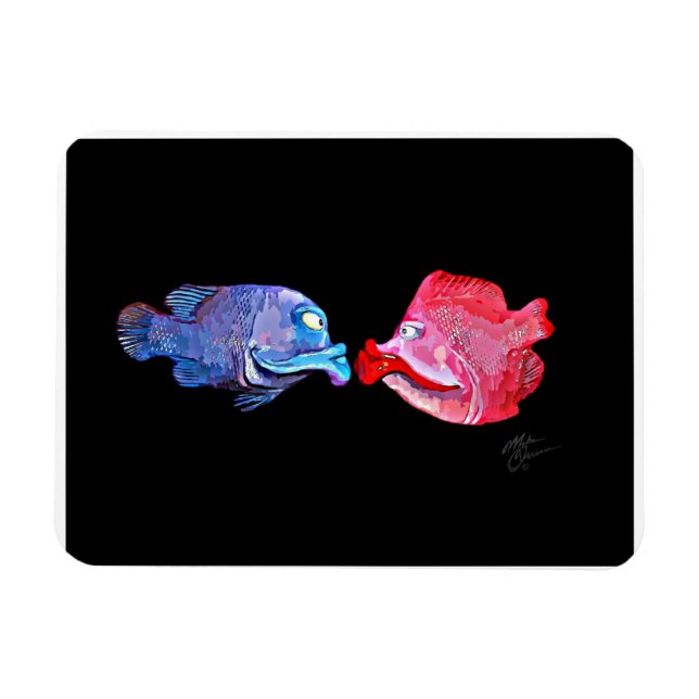 Imán Arte "Kissing Fish" por Mike Quinn (Horizontal)