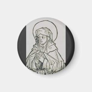 Imán Arte lineal minimalista medieval de Santa Mónica