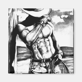 Imán Arte magnético elegante masculino Cowboy Bodybuild