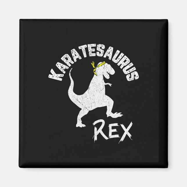 Imán Arte Marcial Divertido Karate Karatesaurus Rex Din (Frente)