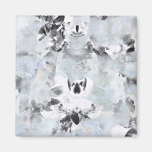 Imán Arte moderno abstracto de lujo en blanco y negro