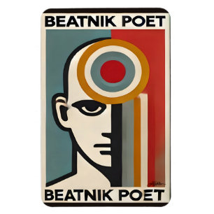 Imán Arte moderno de mediados de siglo Beatnik Poeta
