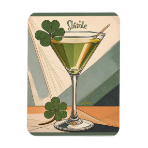 Imán Arte moderno de mediados de siglo Shamrock Martini