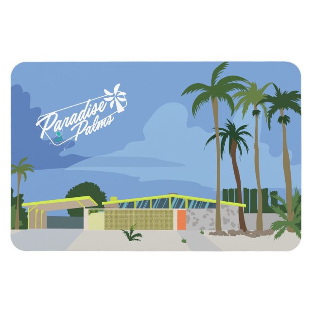 Imán Arte Moderno de Mediados del Siglo - Palmas Paradi (Horizontal)