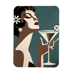 Imán Arte Moderno de Mitad de Siglo La DIva del Martini