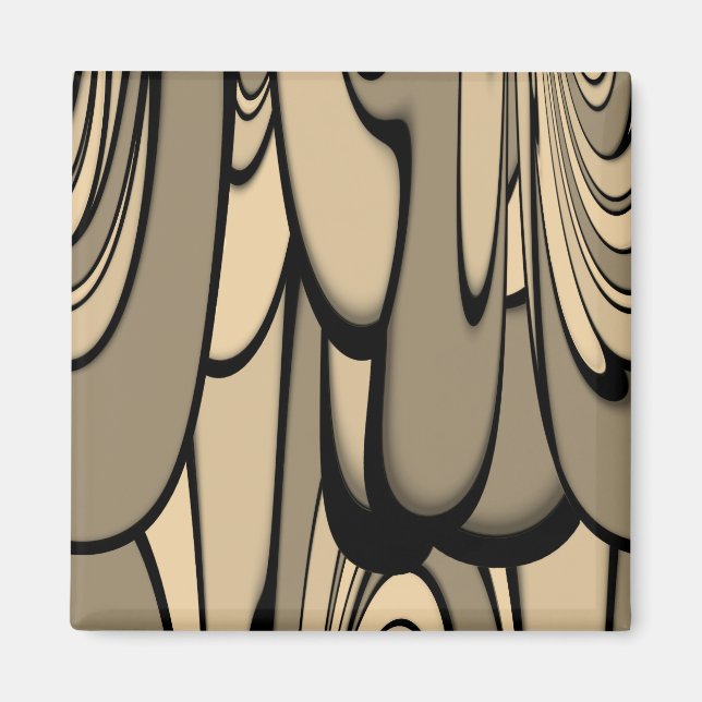 Imán Arte moderno derritiendo tonos marrones (Frente)