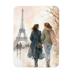 Imán Arte mural acuarela de la Torre Eiffel de París