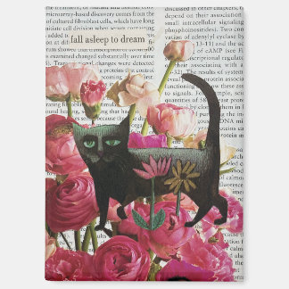 Imán Arte mural de collage de gato floral decoración su