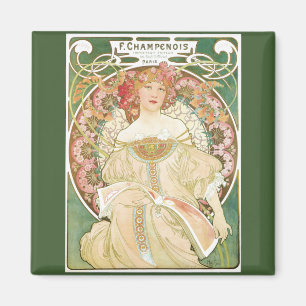 Imán Arte Nouveau antiguo, Champenois por Alphonse Much