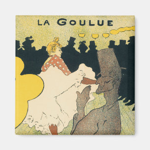 Imán Arte Nouveau Antiguo, La Goulue por Toulouse Lautr
