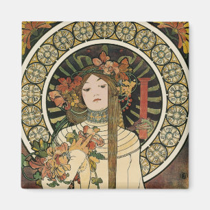 Imán Arte Nouveau Trappistine Mucha Art