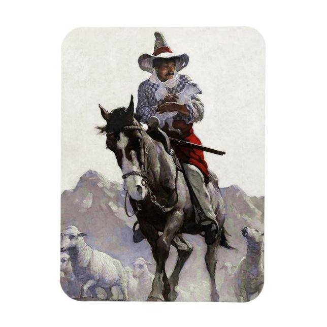 Imán Arte Occidental rescatado por NC Wyeth (Vertical)