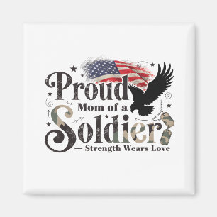 Imán Arte Orgullosa Madre Militar Orgullo Soldado
