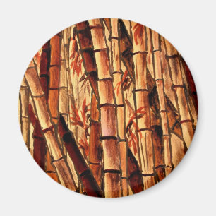 Imán arte oriental asiático de la pintura de bambú