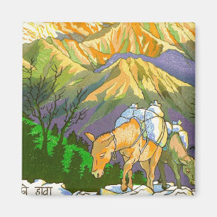 Imán Arte oriental fresco de Nepal del paso de montaña
