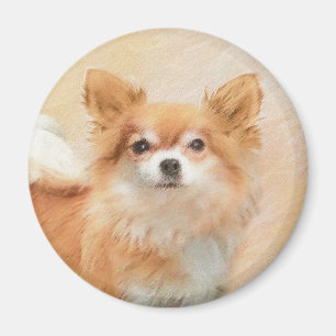 Imán Arte original de la pintura de perro de Chihuahua,