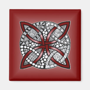 Imán Arte original de Red Celtic Knot