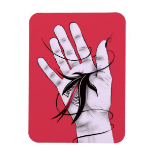 Imán Arte oscuro - mano con monstruo - negro rojo gótic