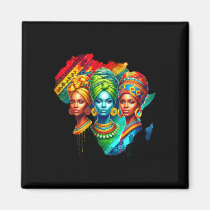 Imán Arte patrimonial de la Reina Negra Mapa Africano H