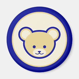 Imán Arte Personalizado de Oso de Teddy Beige Azul