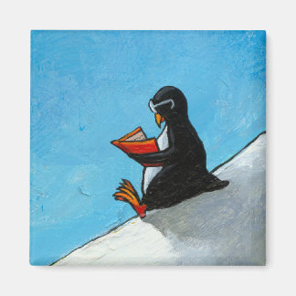 Imán Arte pingüino divertido pájaro lindo en lentes lib