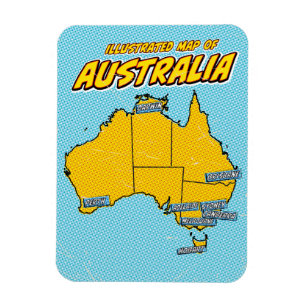 Imán Arte pop Australia ilustrada
