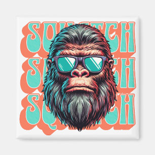 Imán Arte Pop Cómic Retro de Squatch Vintage