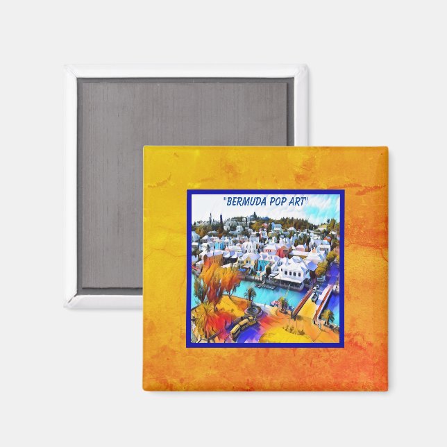 Imán Arte pop de Bermuda (Anverso/Reverso)