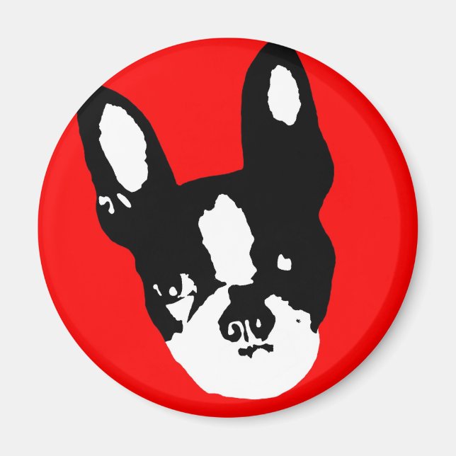 Imán Arte pop de Boston Terrier (Frente)