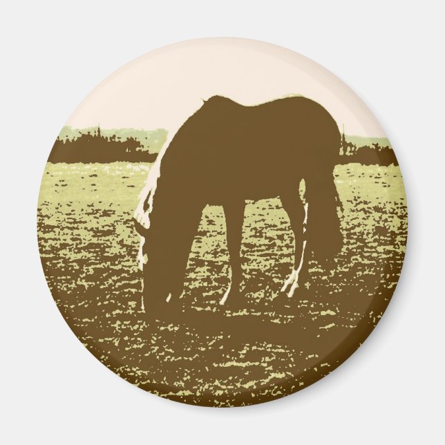Imán Arte pop de moda de caballo (Frente)