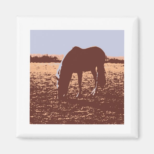 Imán Arte pop de moda de caballo (Frente)