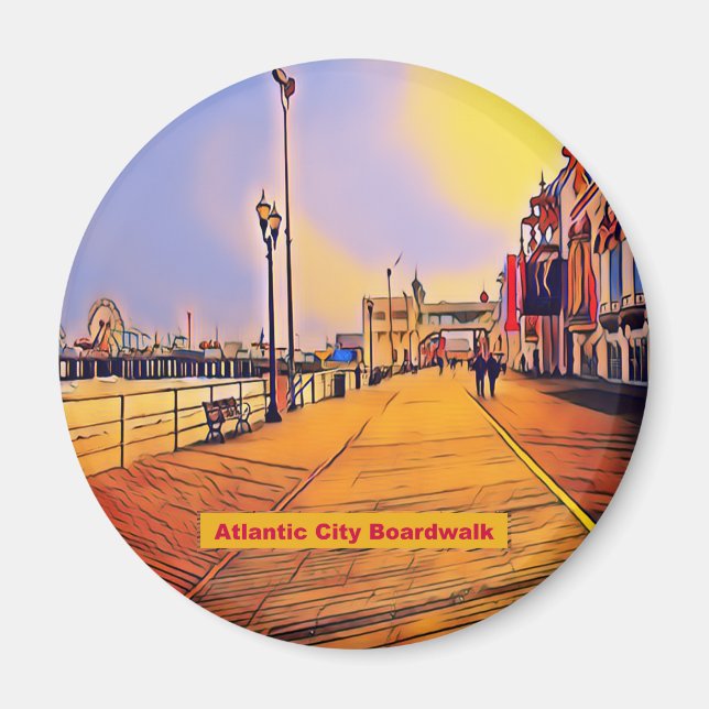 Imán Arte pop en la playa de Atlantic City (Frente)